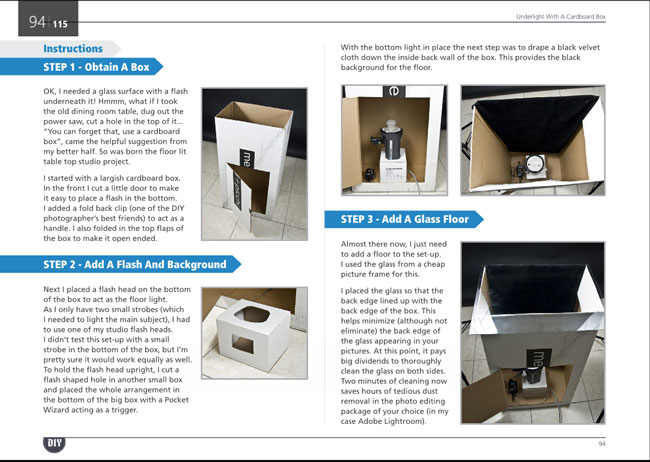 Underlight box 1 Book Review: DIY Photographys Home Studio Photography