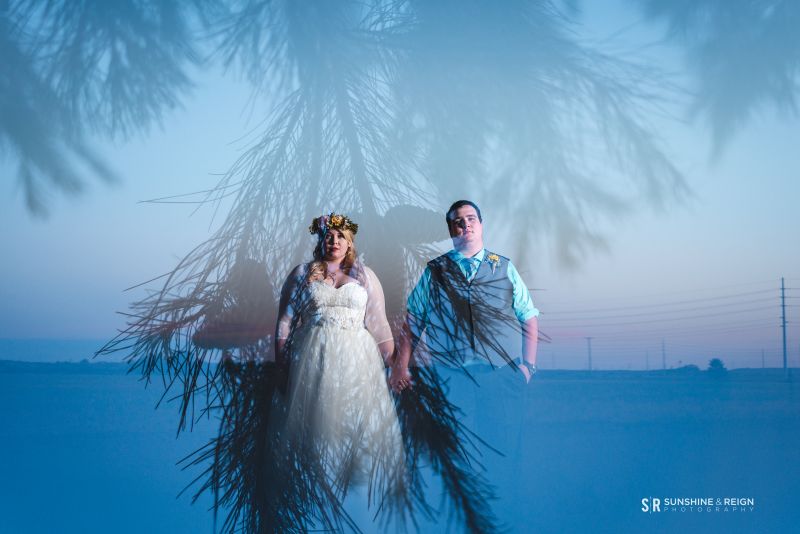 double exposures for wedding day portraits