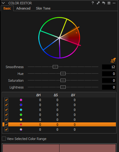 the basic color tab in capture one pro