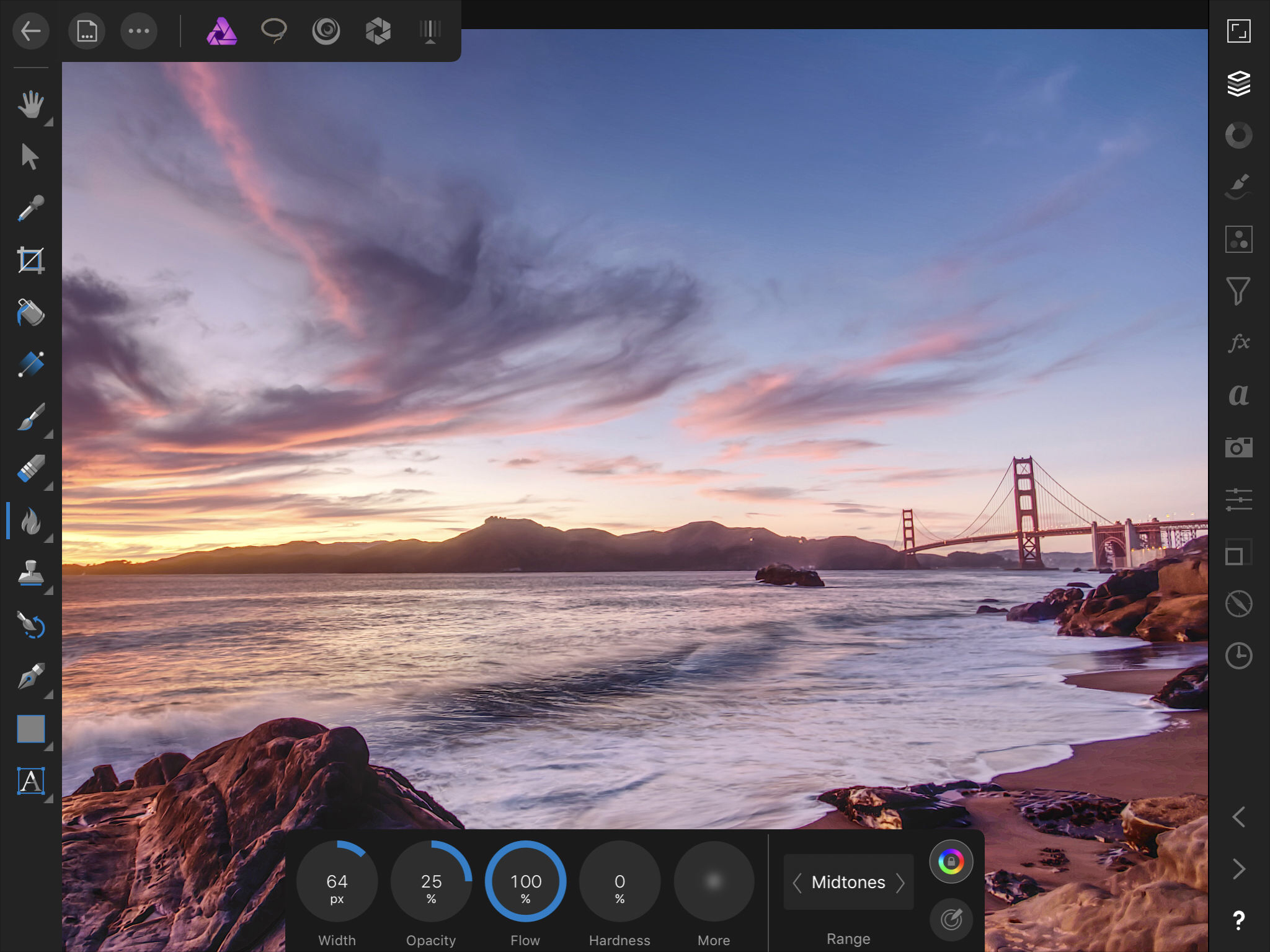 Affinity photography editing software