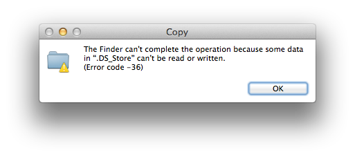 finder error message code 36 network
