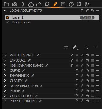 the capture one pro local adjustments panel