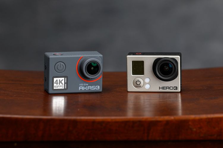 Side By Side Comparison of Akaso and GoPro 1