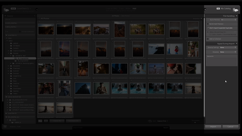 Get to know the right side of the Import Dialog box in Lightroom