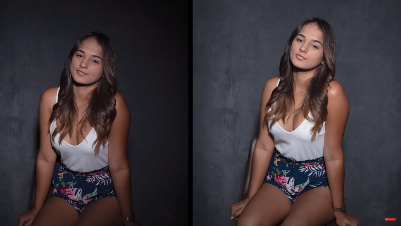 portrait lighting style with two lights Pye before and after flat lighting