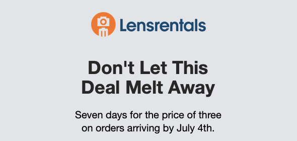 LensRentals 4 de julho