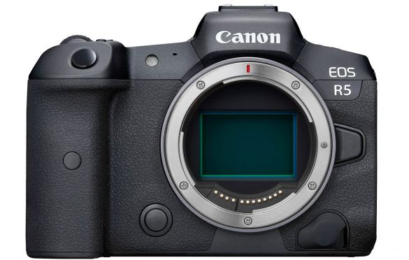 Canon EOS R5 full frame mirrorless camera front 1