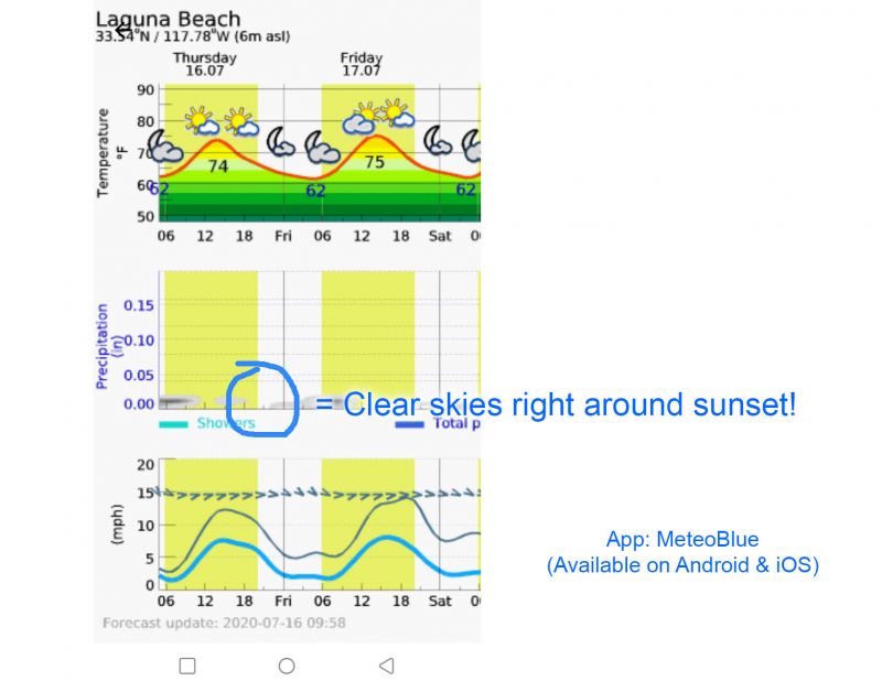how to see comet neowise meteoblue weather app