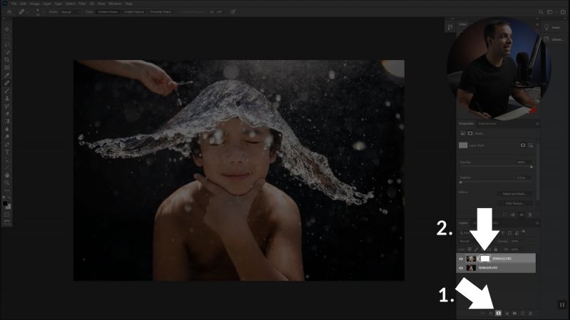 How to swap a face in photoshop and lightroom Add a Layer Mask