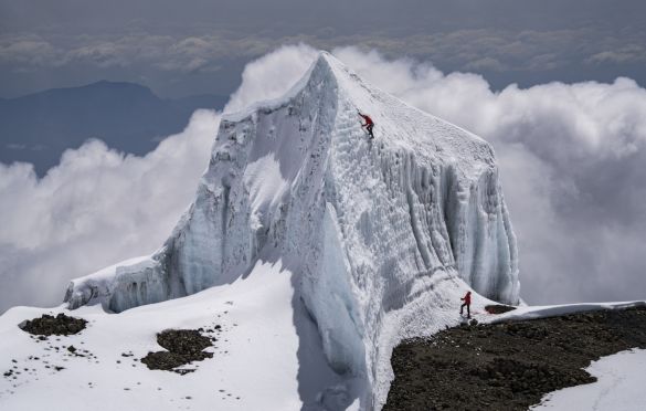 Will Gadd climbs the Eastern Icefield on Mt Kilimanjaro on 25 February, 2020 in Tanzania, Africa. // Christian Pondella/Red Bull Content Pool // SI202005300127 // Usage for editorial use only //