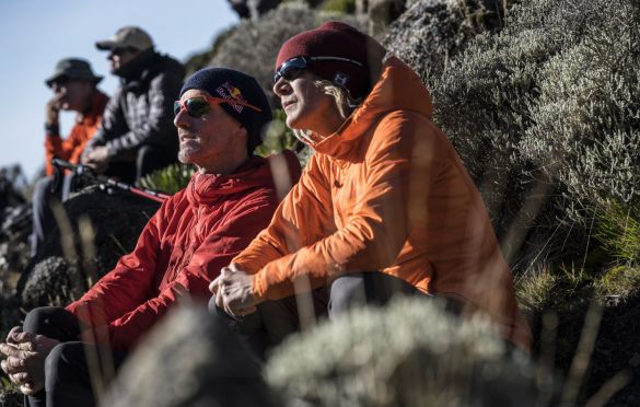 Will Gadd and Sarah Hueniken on Mt Kilimanjaro on 20 February, 2020 in Tanzania, Africa. // Christian Pondella/Red Bull Content Pool // SI202005300045 // Usage for editorial use only //