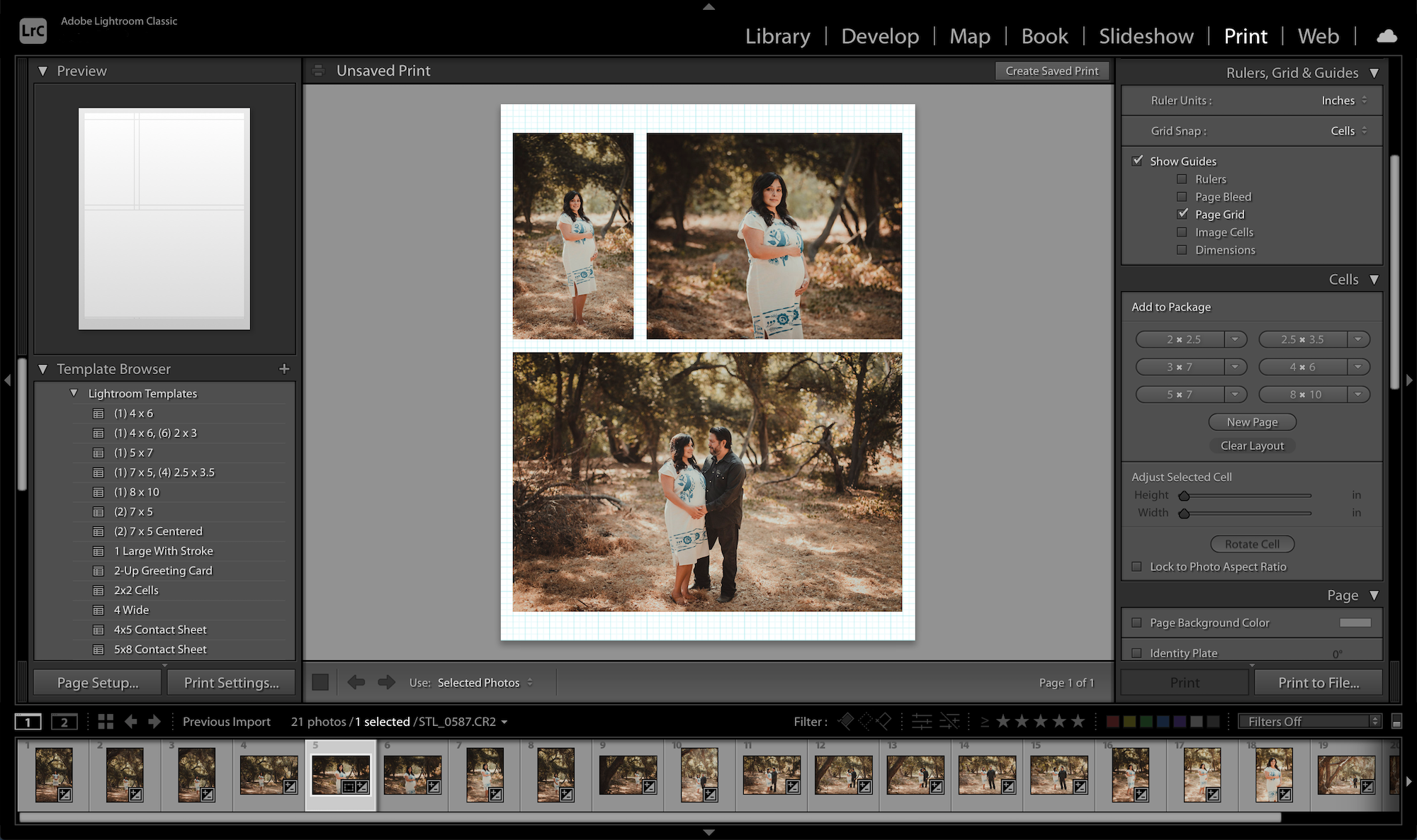 create and use lightroom templates in lightroom add images