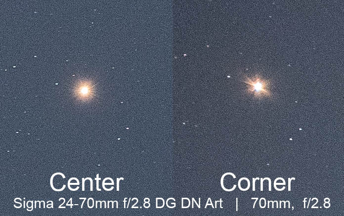 sigma 24 70mm f 2 8 nightscape astrophotography coma astigmatism test 70mm