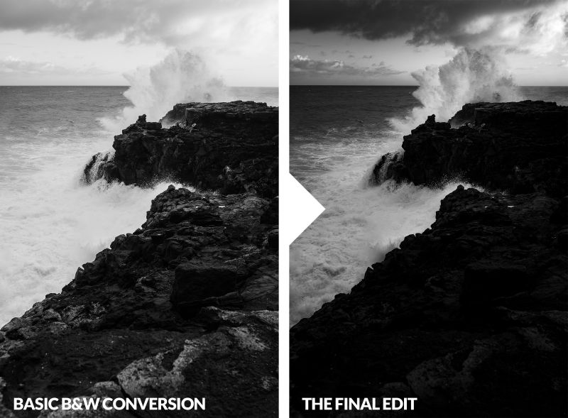 how to edit black and white final edit