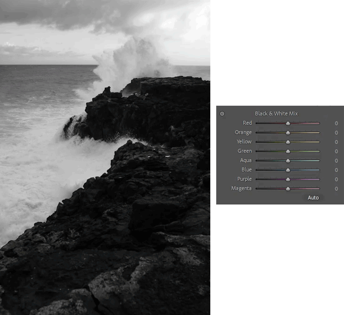 how to edit black and white mixer